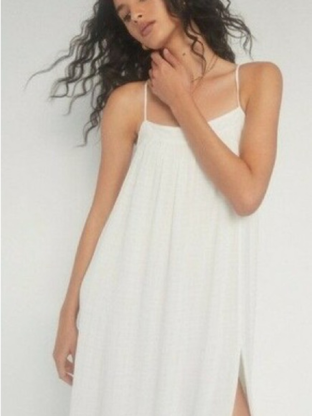 NWT Aritzia Wilfred Chant Thigh Slit Maxi Dress In Espace Women's Size Small - Picture 2 of 16